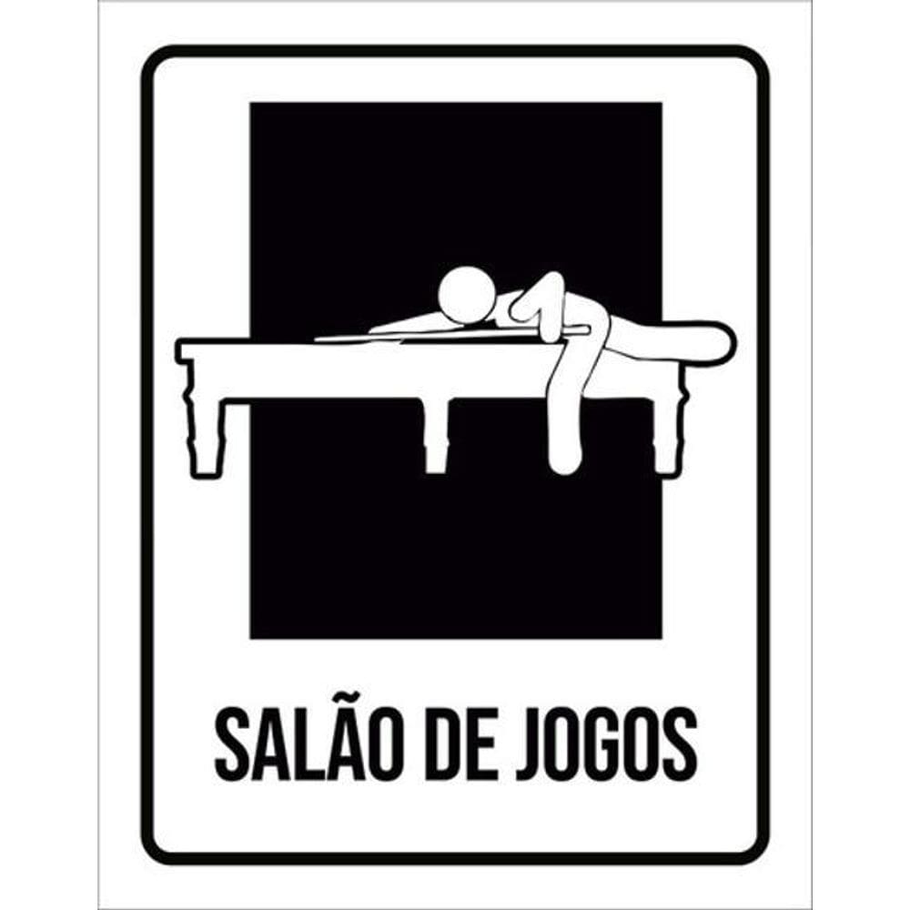 Kit 10 Placas Setor Salão De Jogos 36X46