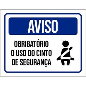 Kit 10 Placas Aviso Obrigatório Cinto De Segurança 36X46