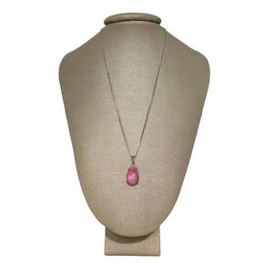 Colar Prata 925 Gota Opala Rosa Lapidada Ponte Vecchio Joias