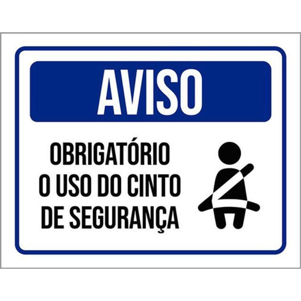 Kit 10 Placas Aviso Obrigatório Cinto De Segurança 36X46
