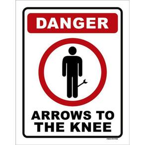 Kit 5 Placas Danger Arrows To The Knee 36X46