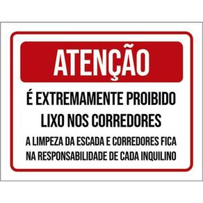 Kit 10 Placa Extremamente Lixo Corredores 36X46