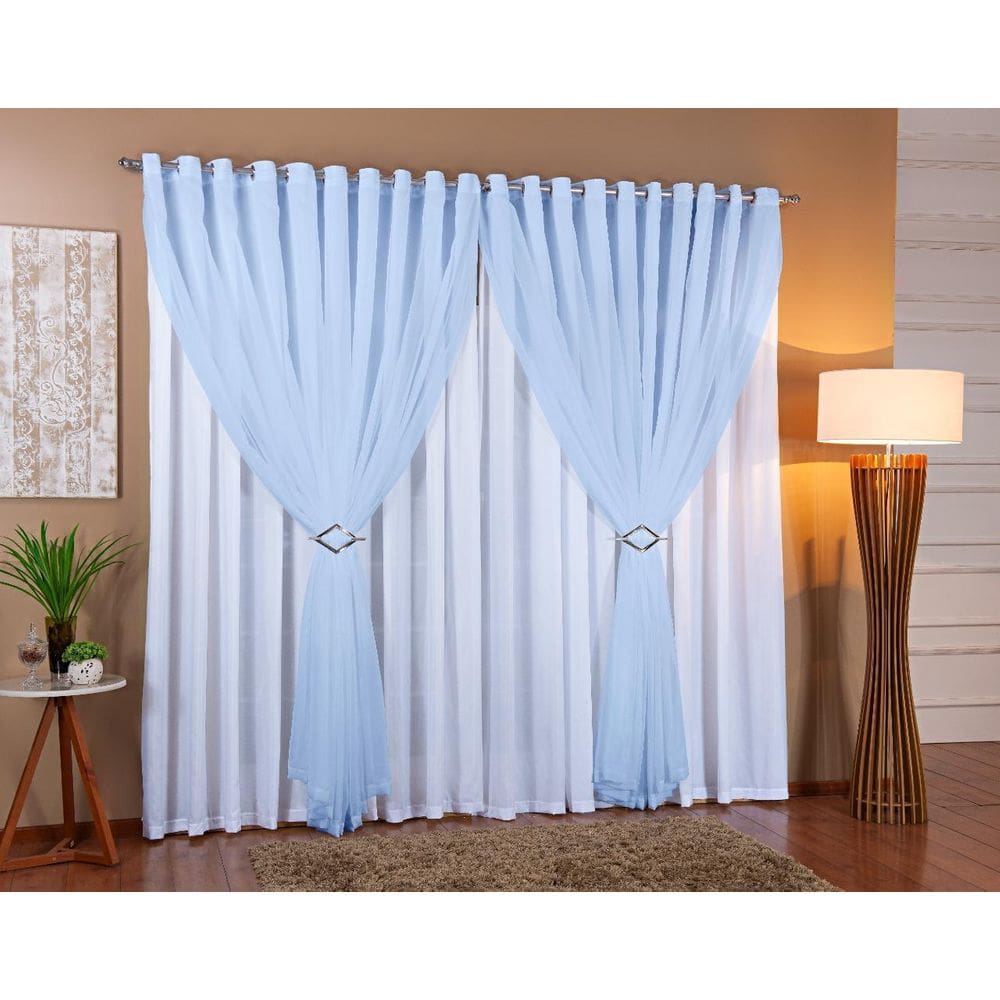 Cortina Voil Forro Microfibra Sala E Quarto 9,00 X 2,50M