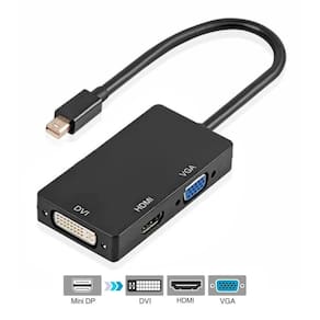 Cabo Adaptador Conversor Mini Dp Para Hdmi + Dvi + Vga