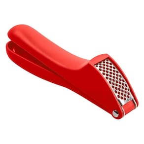 Espremedor Triturador De Alho Em Inox E Plástico Uz Vermelho