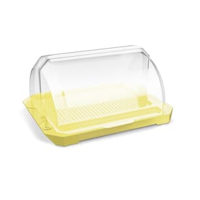 Porta Pão Com Tampa Acrílico Armazena E Conserva Uz Amarelo