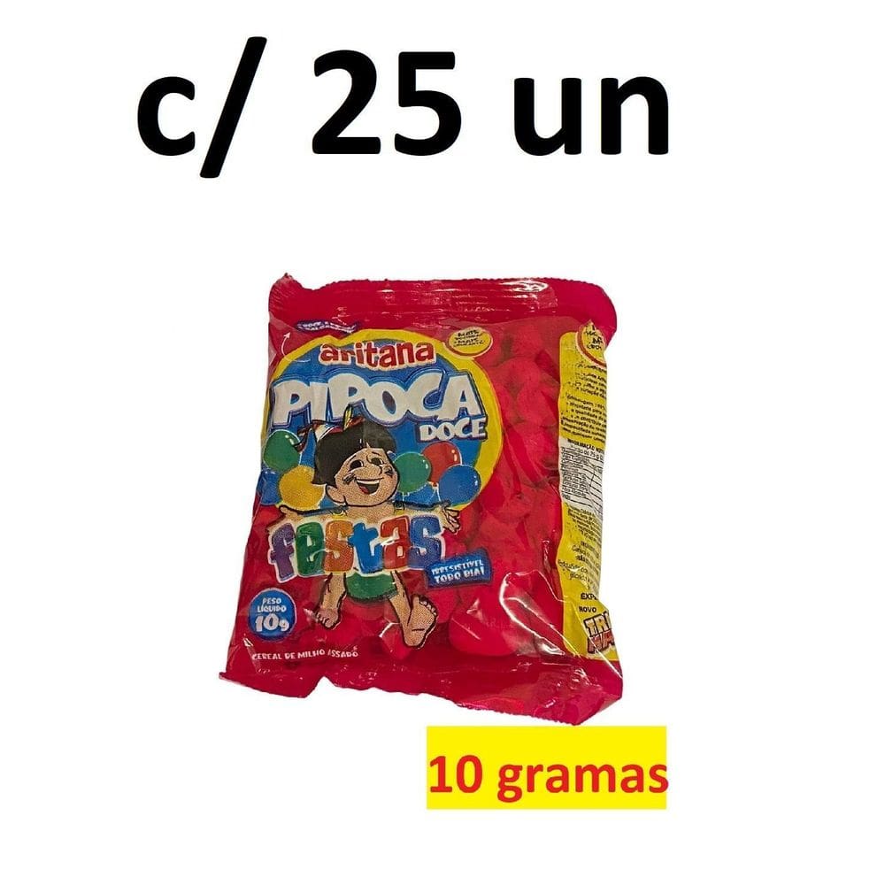 25 Unidades Mini Pipoca De 10Gr Aritana Festa São João