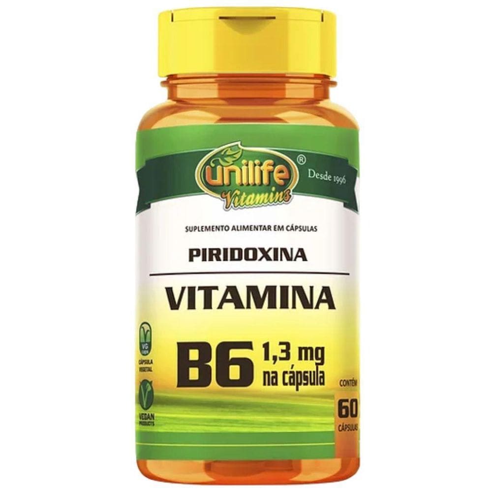 Vitamina B6 Piridoxina Vegana 60 Caps 500Mg