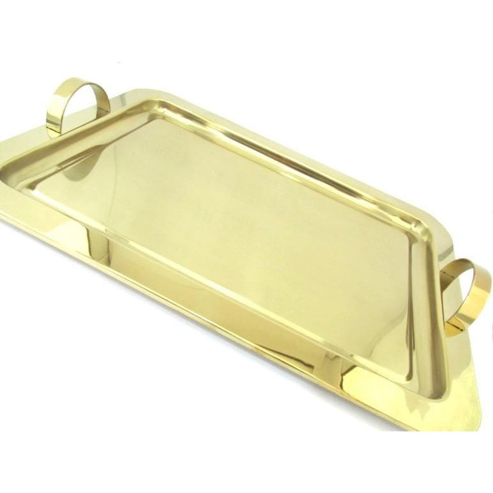 Bandeja Retangular Dourada Grande