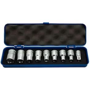 Soquete Torx 1/2 Pol E10 a E24 com 9 Peças 015644 GEDORE