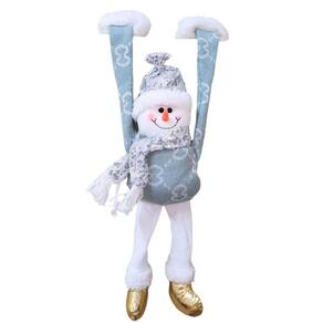 Boneco de Neve Dependurado Pelúcia Natal Peso nas Mãos Decora Prateleira 48cm - Art Christmas
