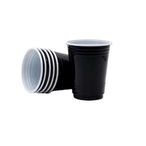 Kit 10 Copo Americano Para Bebida 30Ml Preto Gin Whisky