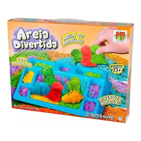 Areia Divertida Modelar Dinossauro Moldes 3D Dmt6644 Dm Toys