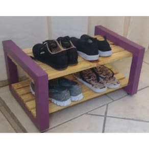 Sapateira Lilás 58cm - Madeira Bruta - 6 Pares
