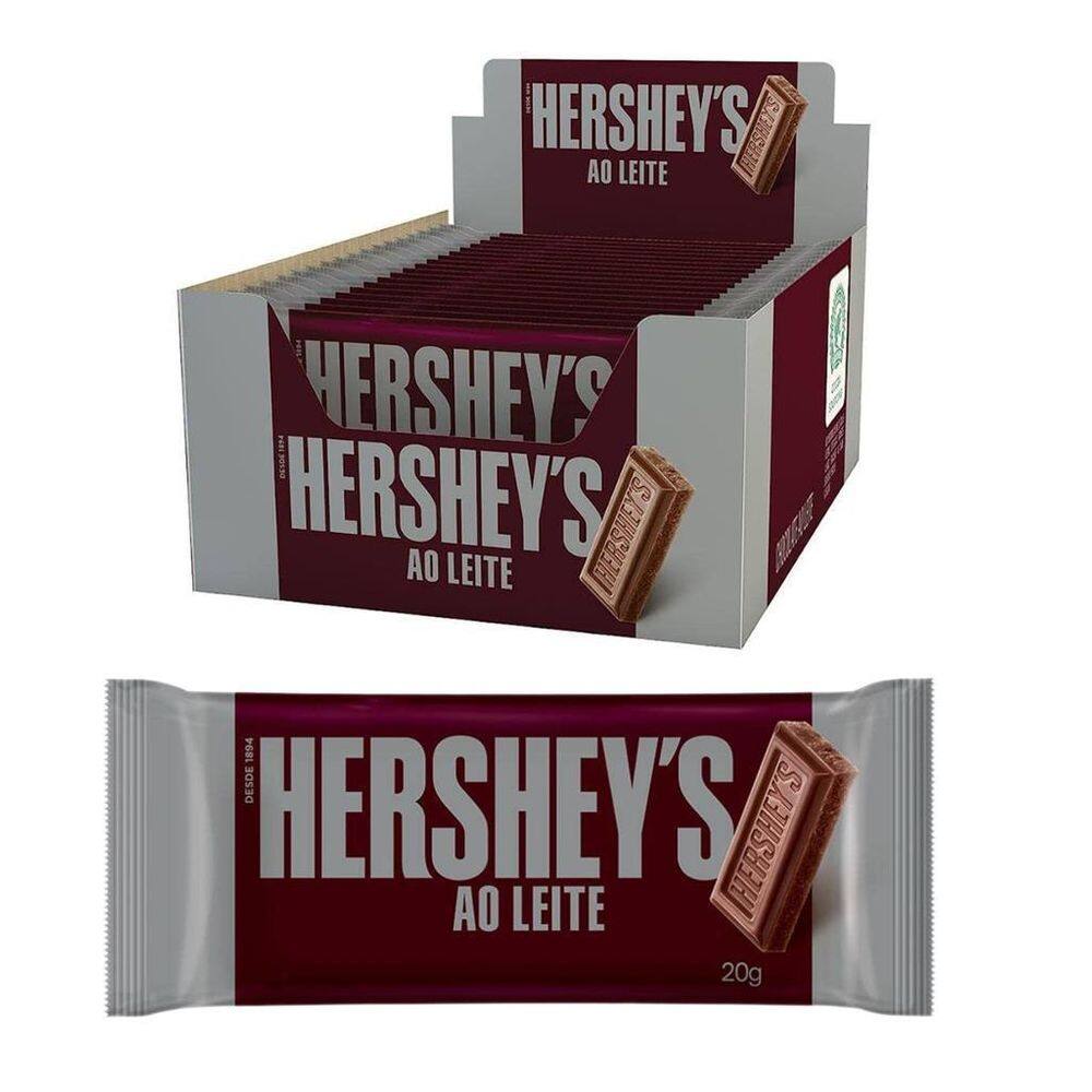 Chocolate Hersheys, Caixa Com 18 Barras 20G Ao Leite