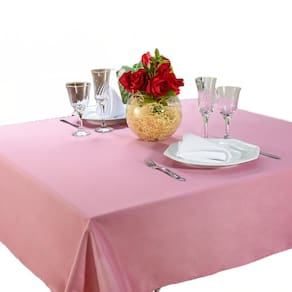 Toalha Mesa Posta 4 Cadeiras Oxford Lisa 1,50M X 1,40M Rosê