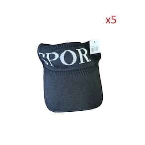Boné Viseira Tricô Preto - Tamanho Único - Elástico