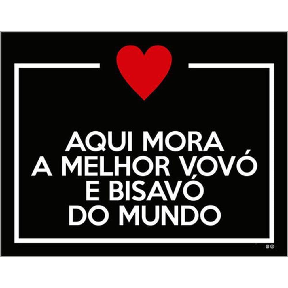 Kit 3 Placas Aqui Mora Melhor Vovó Bisavó Mundo 36X46