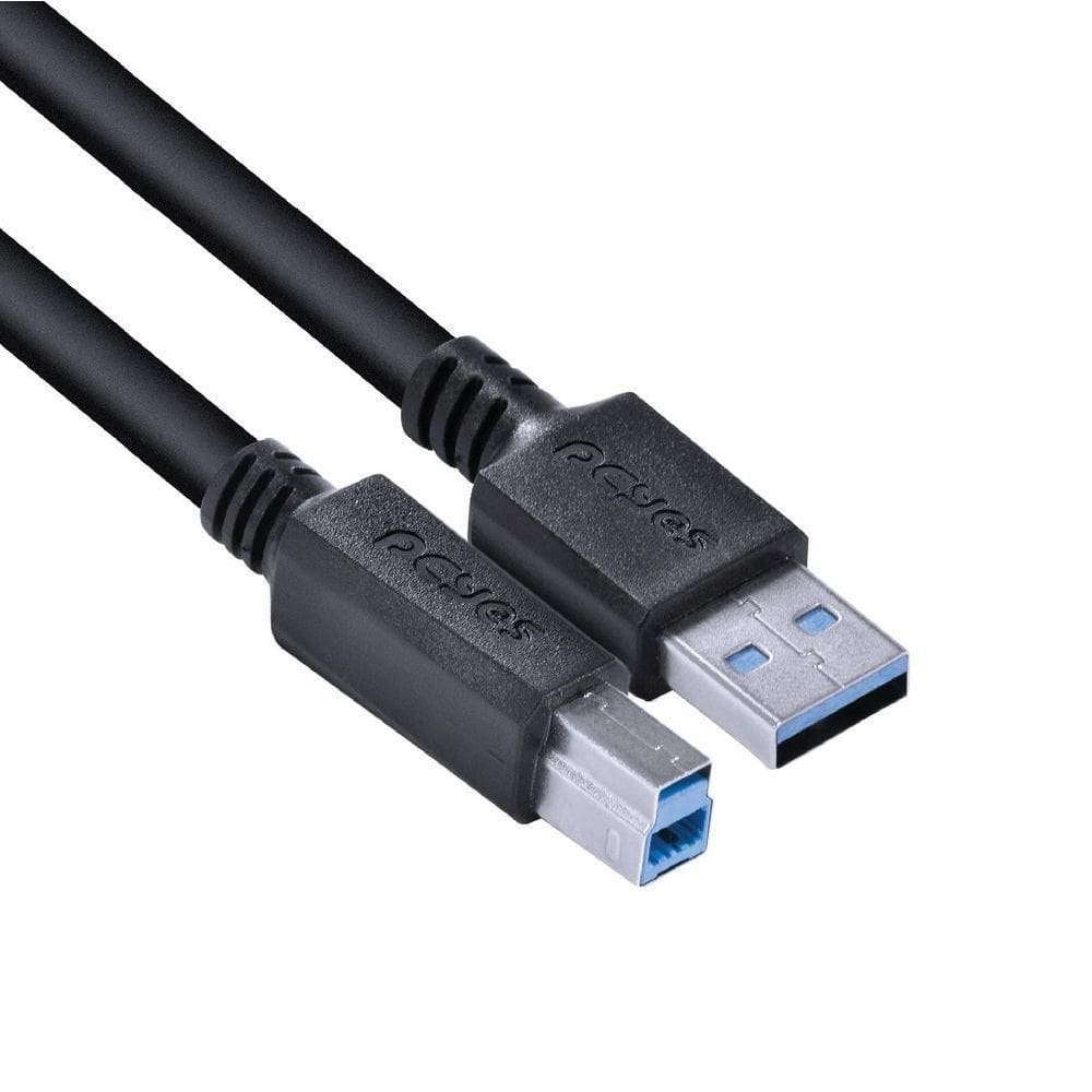 Cabo Para Impressora E Hd Externo Usb A 3.0 Macho Para Usb B 3.0 Macho 28awg Puro Cobre 3 Metros