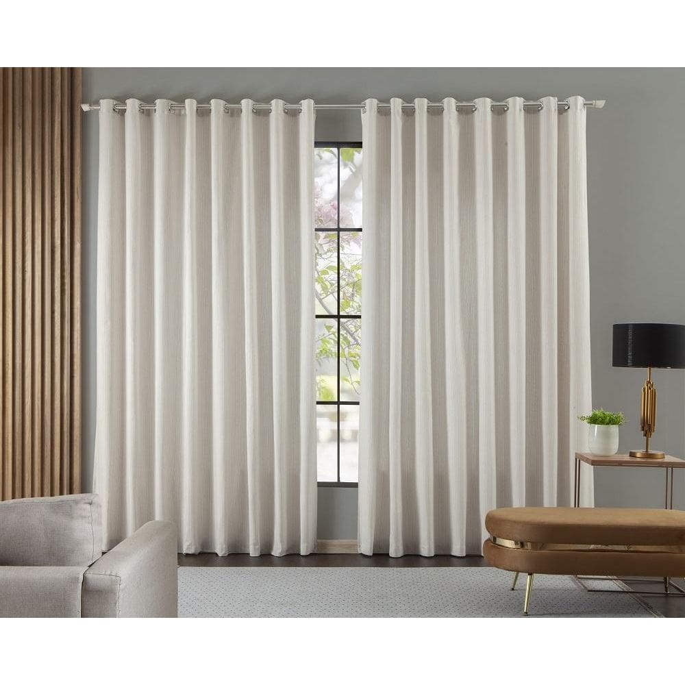 Cortina Para Sala Quarto Madras 4,00X2,80 Ilhos Cinza Escuro
