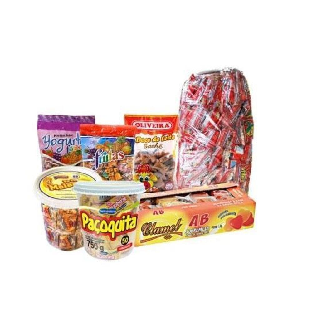 Kit Doces Cosme E Damiao Com 1600 Doces + Sacos -200 Pessoas