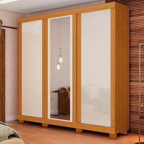 Guarda-Roupa Casal Japão Com Espelho 3 Portas Linhamobília