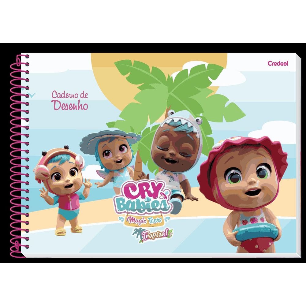 Caderno De Desenho Cry Babies Capa Dura 80 Folhas Credeal