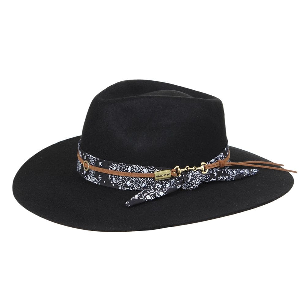 Chapéu Feltro Com Bandana Preto Marcatto 36944