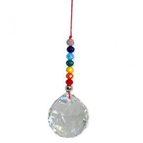 Cristal Multifacetado Feng Shui Com Cordão- Escolha A Cor