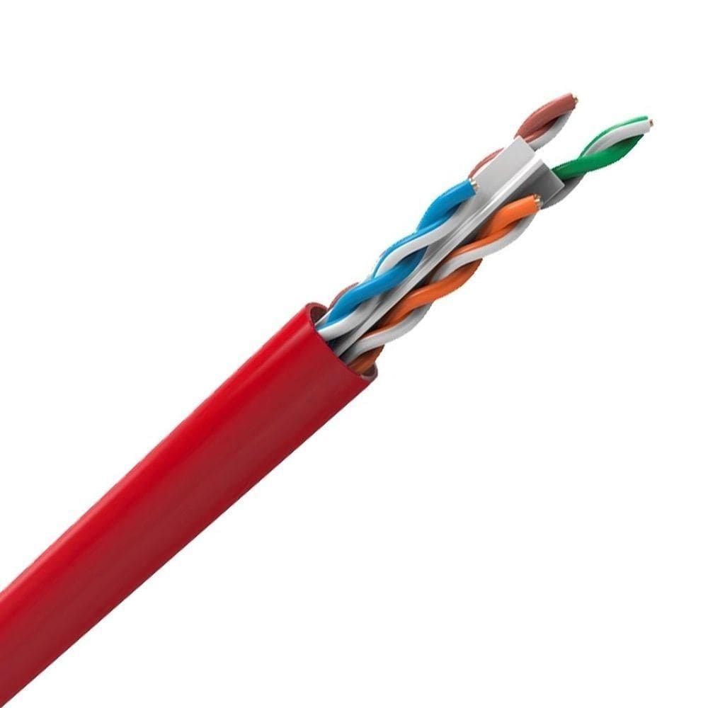 Cabo Lan U-utp 24awg X 4 Pares Cat.6 Cmx Caixa C- 305 Metros Vermelho 100% Cobre 23400207