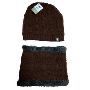Kit Touca e Cachecol Redstar Winter Cinza em Lã 140g