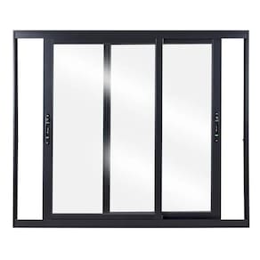 Janela de Aluminio de Correr 120x200cm 2 Folhas com Vidro Liso Preto