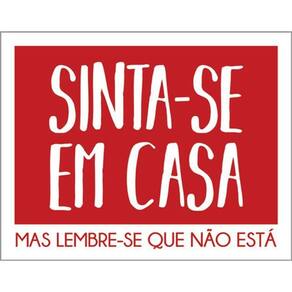 Kit 10 Placas Sinta-Se Em Casa Vermelha 36X46