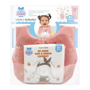 Livro do Bebê Meu Livro + Babador - De Onde Vem a Minha Comida Azul / Rosa - Todo Livro