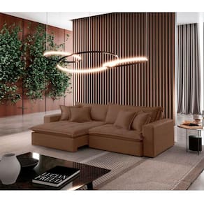Sofá Zen Veludo 02 Módulos 120 Cm B25 Meu Sofá Online B016 Veludo Marrom