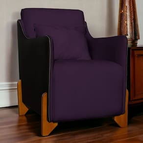 Poltrona Decorativa Heloisa Veludo Roxo/Corano Preto - Londrilar