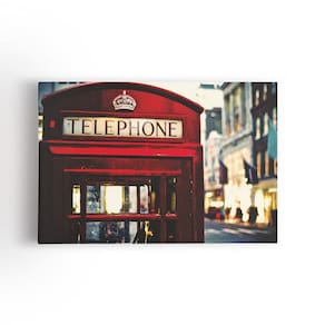 Cabine Telefonica Vermelha Londres Quadro Canvas 60X40Cm