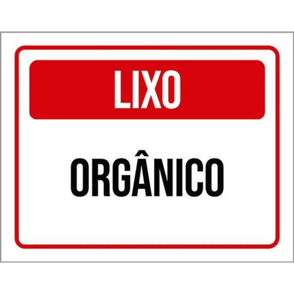 Kit 10 Placas Lixo Orgânico Vermelha 36X46