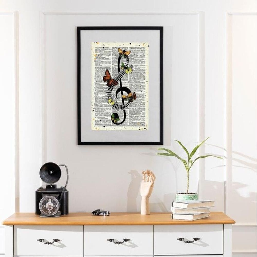 Quadro Vintage Nota Musical - 60X48Cm