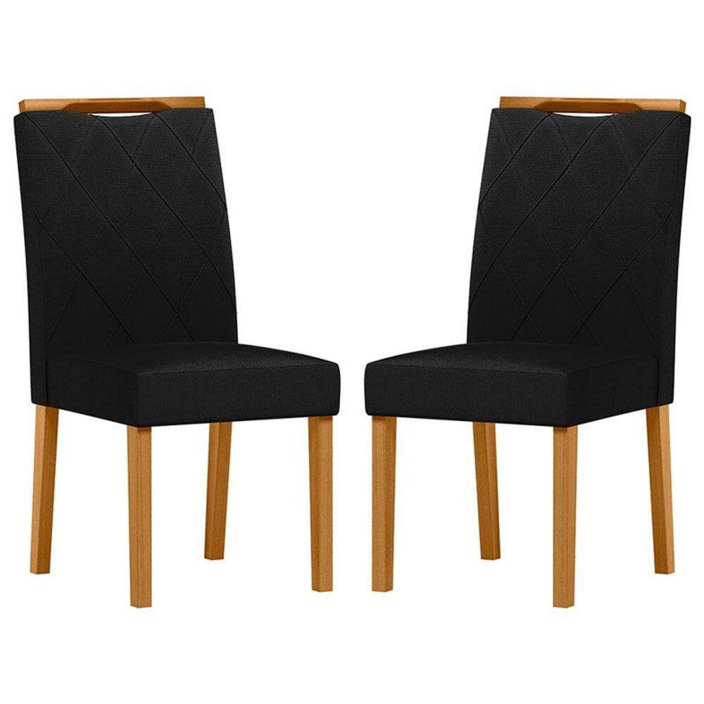 Cadeira para Mesa de jantar Sarah Kit 2 Peças Ype Veludo Preto - New Ceval