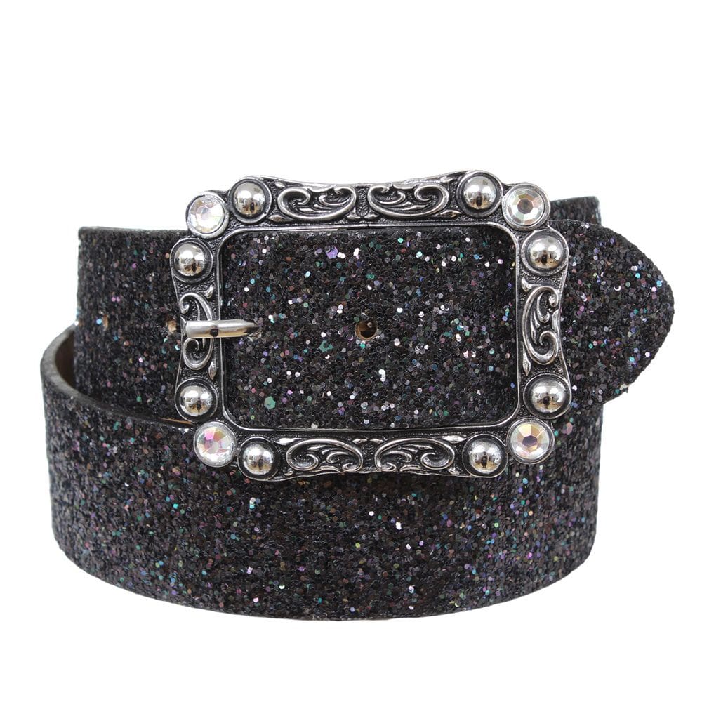 Cinto de Glitter Preto Cow Way 36787