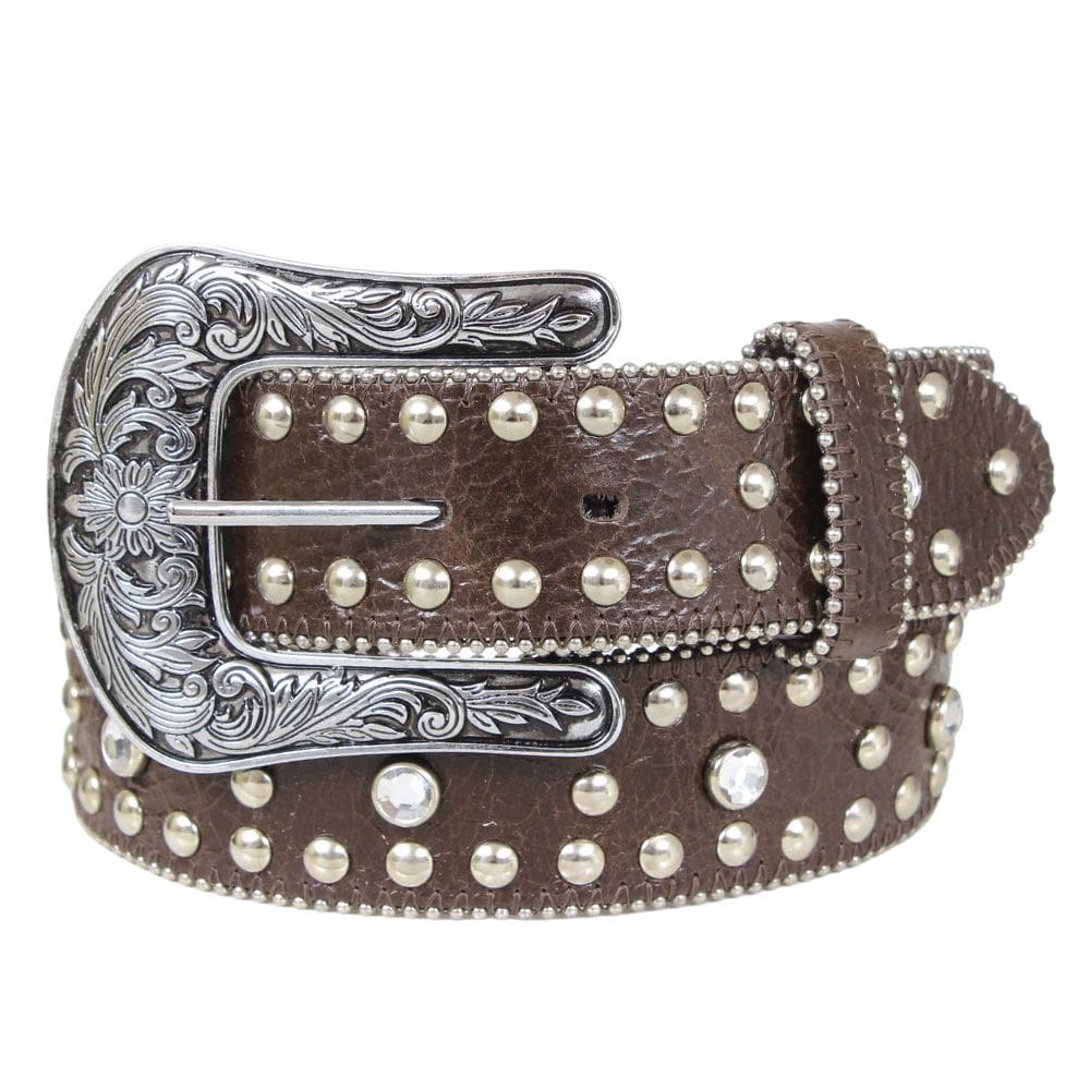 Cinto Country Marrom com Strass Cow Way 35513