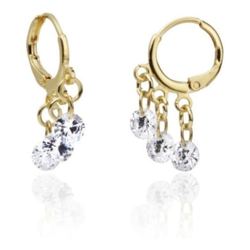 Argola Zircônia Folheado Ótima Qual. 2,2cm - Par