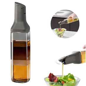 Galheteiro Vidro Porta Azeite Vinagre Quadrado 500Ml Cinza