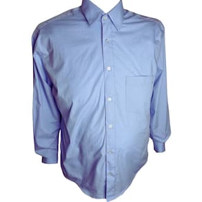 Camisa Social Masculina Azul Claro 100% Algodão Plus Size Moderna Casual