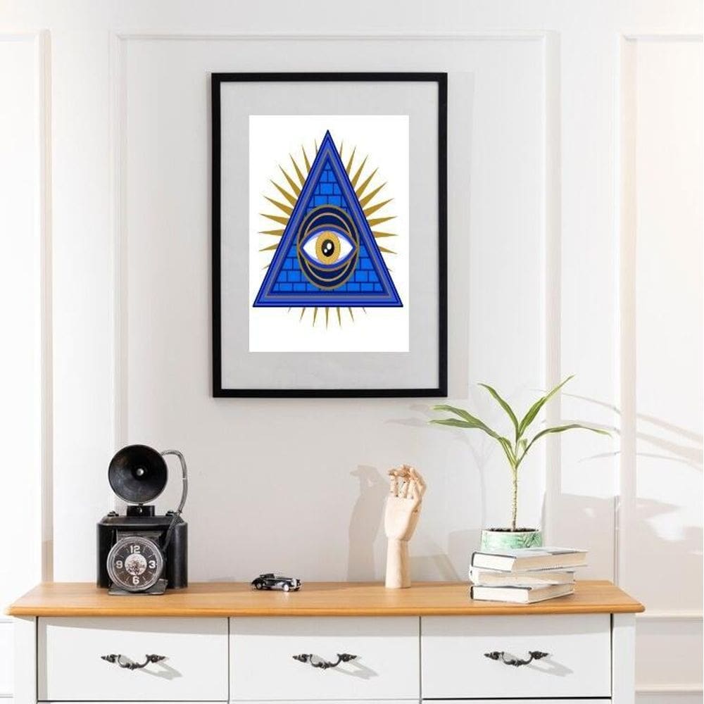 Quadro Olho Grego Pirâmide - 60X48Cm