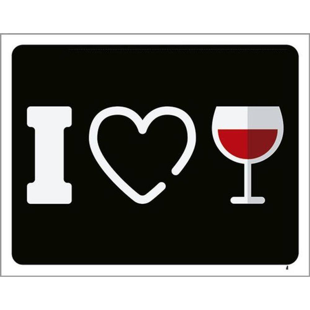 Kit 3 Placas I Love Wine 36X46
