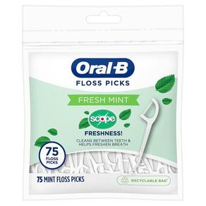 Oral-B Mint Floss Picks Fio Dental Flosser Hortelã - 75 Unid