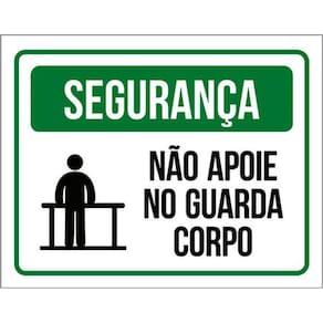 Kit 3 Placas De Segurança Não Apoie No Guarda Corpo 36X46