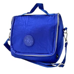 Lancheira Bolsa Térmica Crinkle Juvenil Escolar Marmita Azul